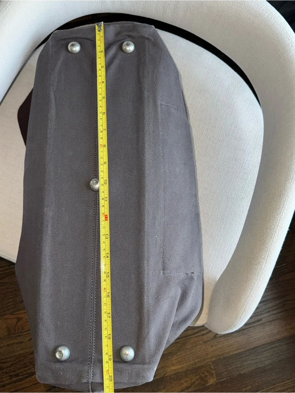 Gray Canvas Weekender Bag with Brown Leather Trim